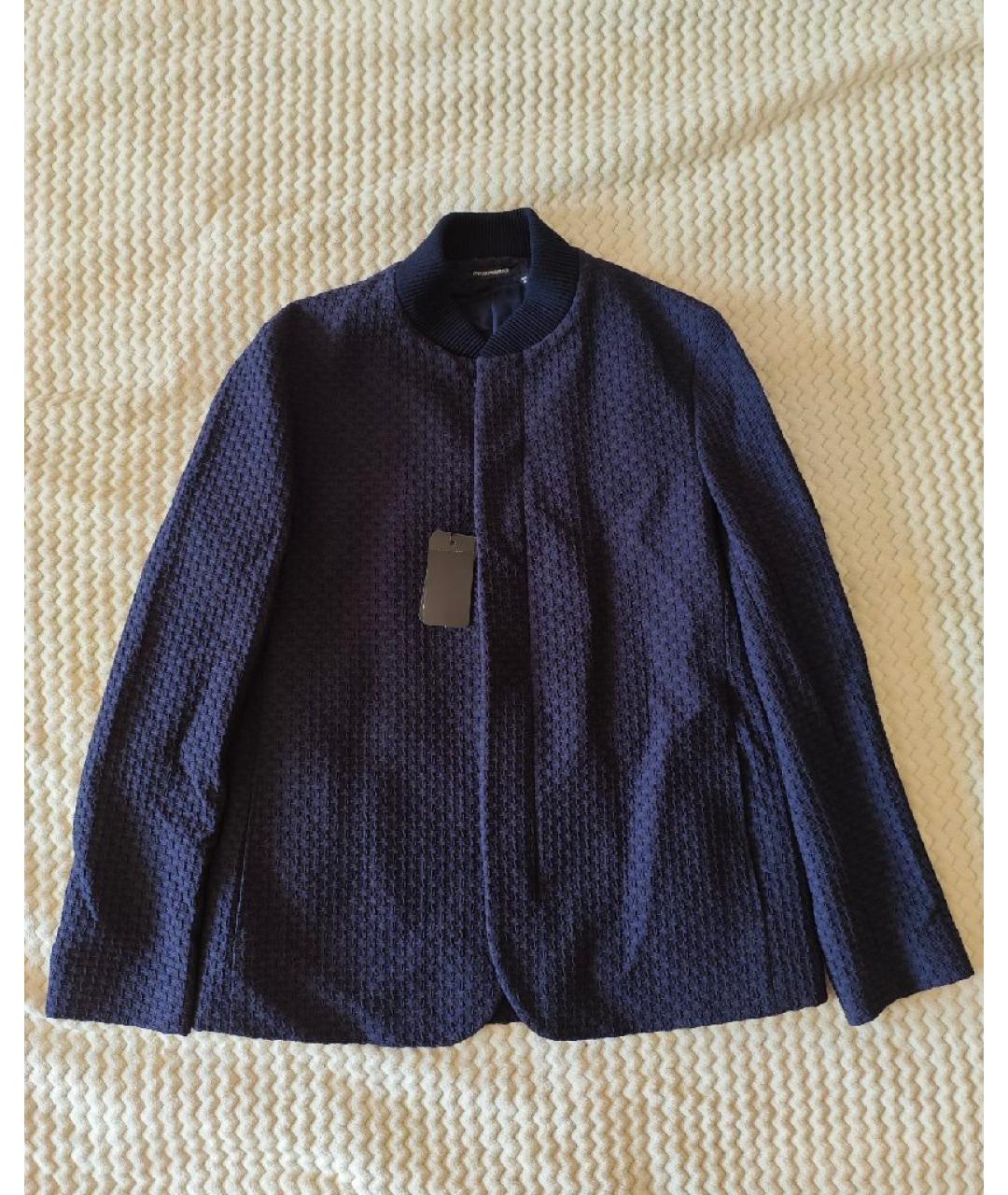 EMPORIO ARMANI Синяя вискозная куртка, фото 7
