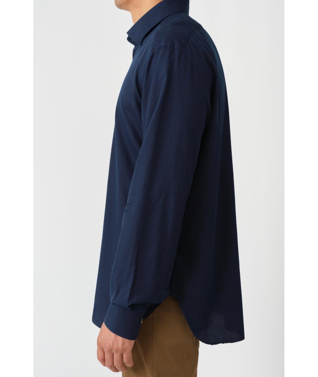 KITON Темно-синяя хлопковая кэжуал рубашка, фото 3