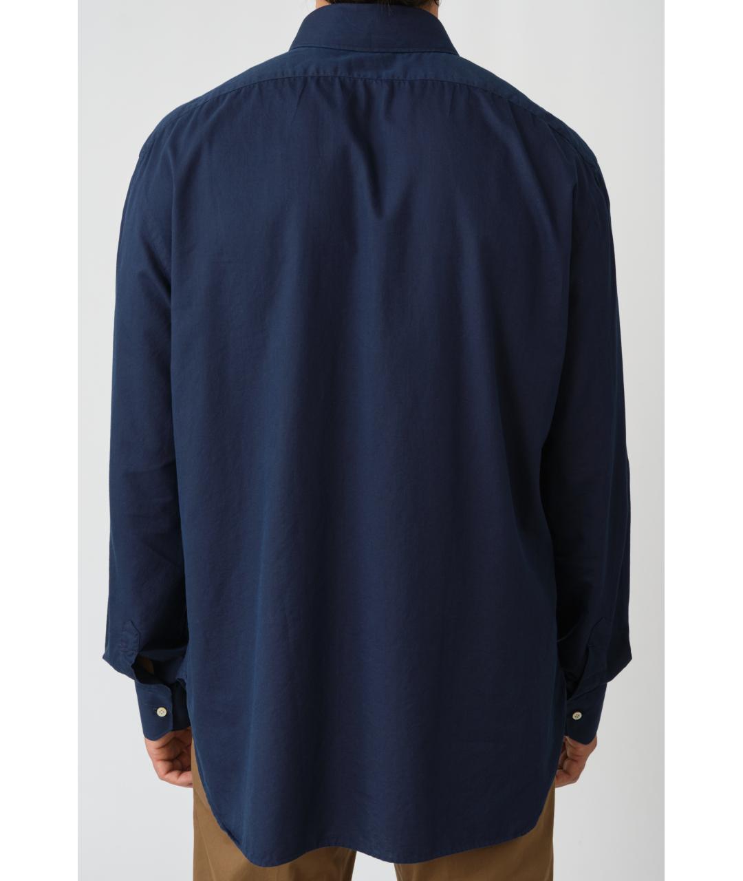 KITON Темно-синяя хлопковая кэжуал рубашка, фото 4