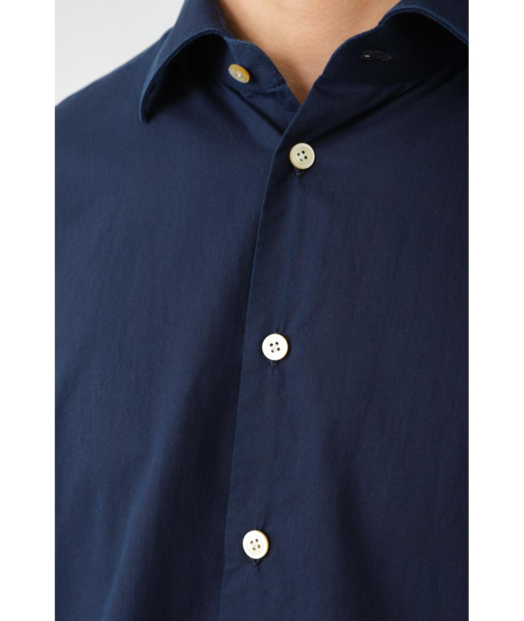 KITON Темно-синяя хлопковая кэжуал рубашка, фото 6