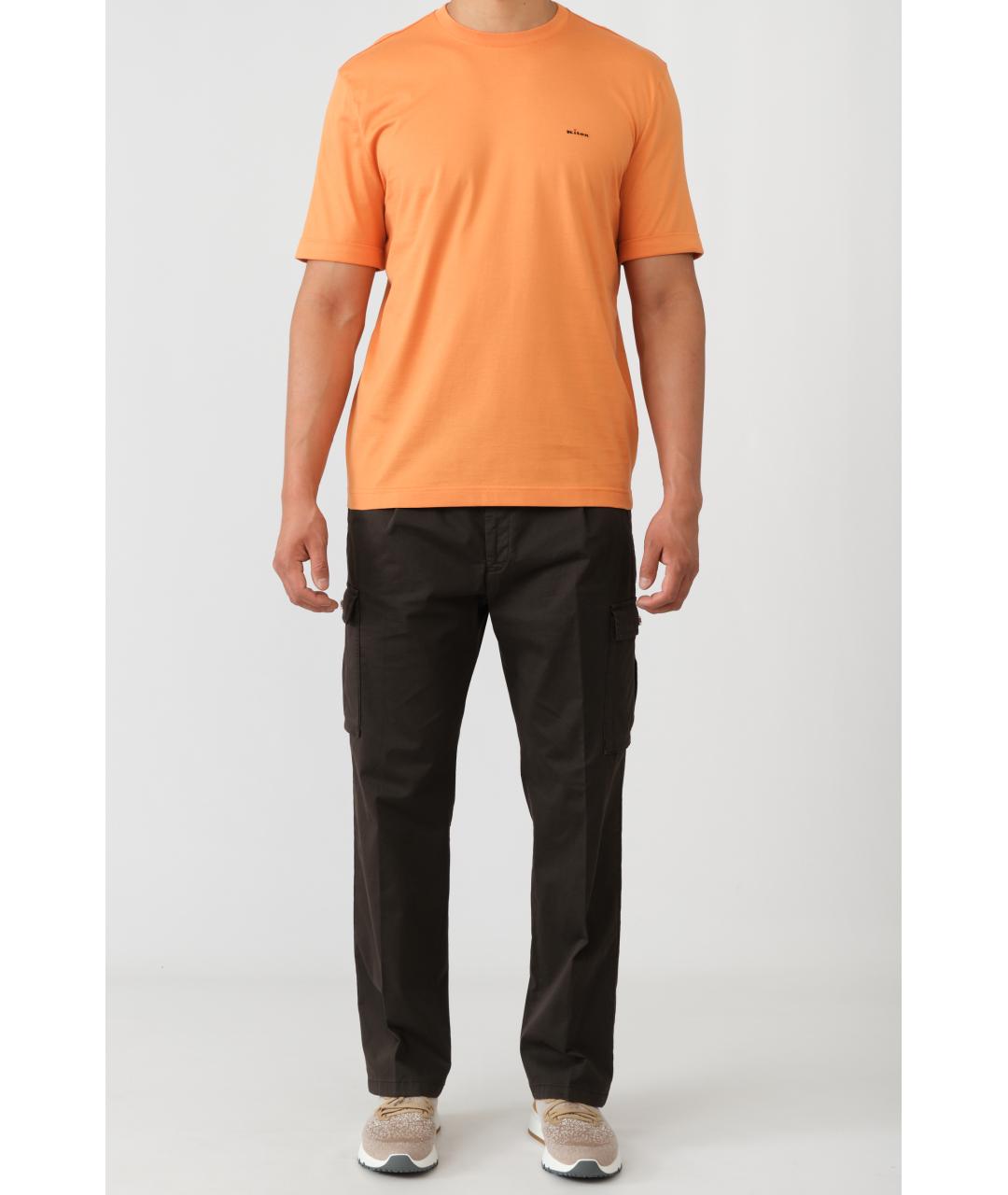 KITON Оранжевая хлопковая футболка, фото 5