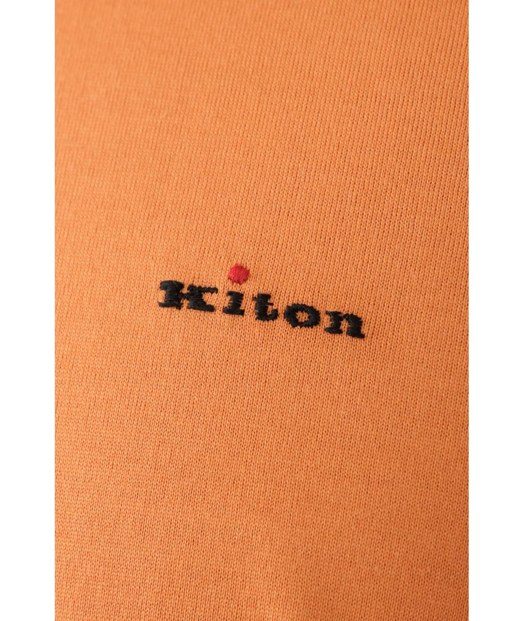KITON Оранжевая хлопковая футболка, фото 4