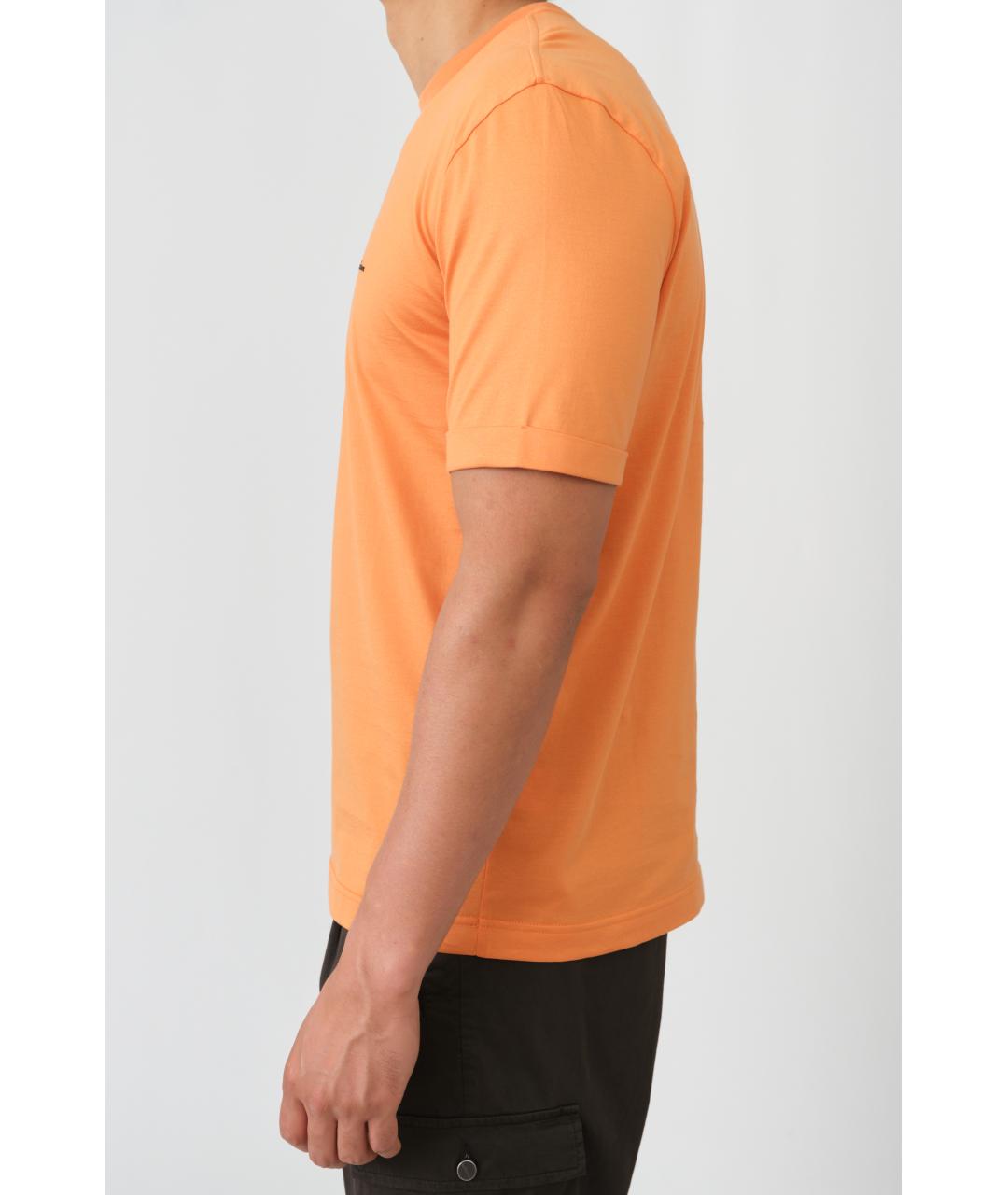 KITON Оранжевая хлопковая футболка, фото 2