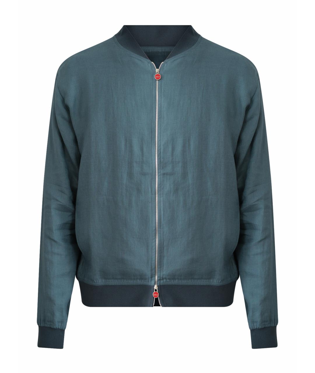 KITON Бирюзовая льняная куртка, фото 6