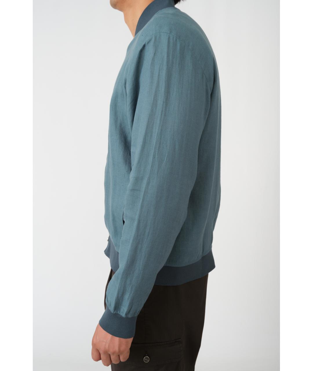 KITON Бирюзовая льняная куртка, фото 3