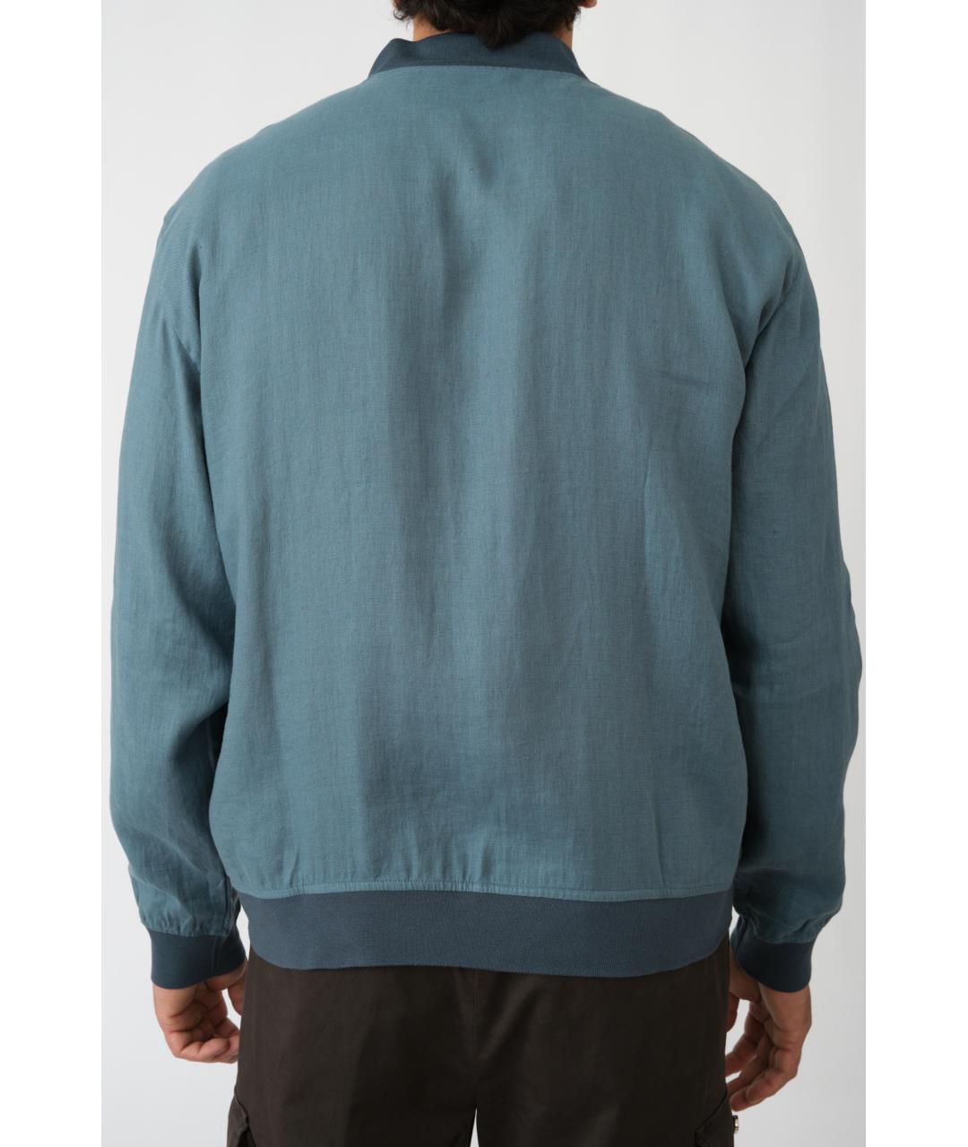 KITON Бирюзовая льняная куртка, фото 4