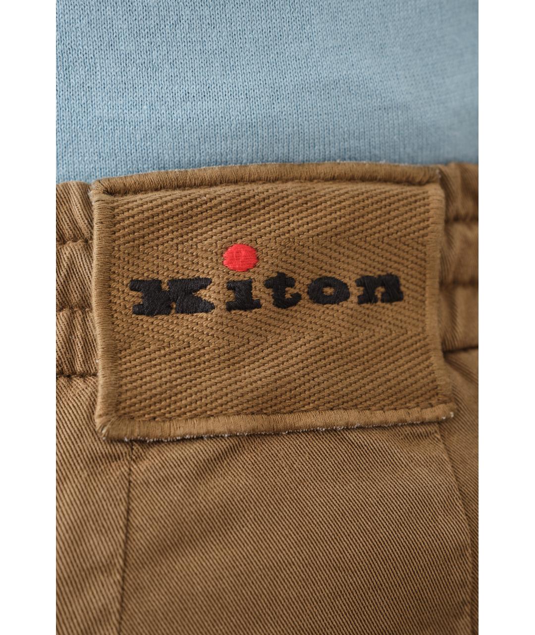 KITON Коричневые повседневные брюки, фото 4