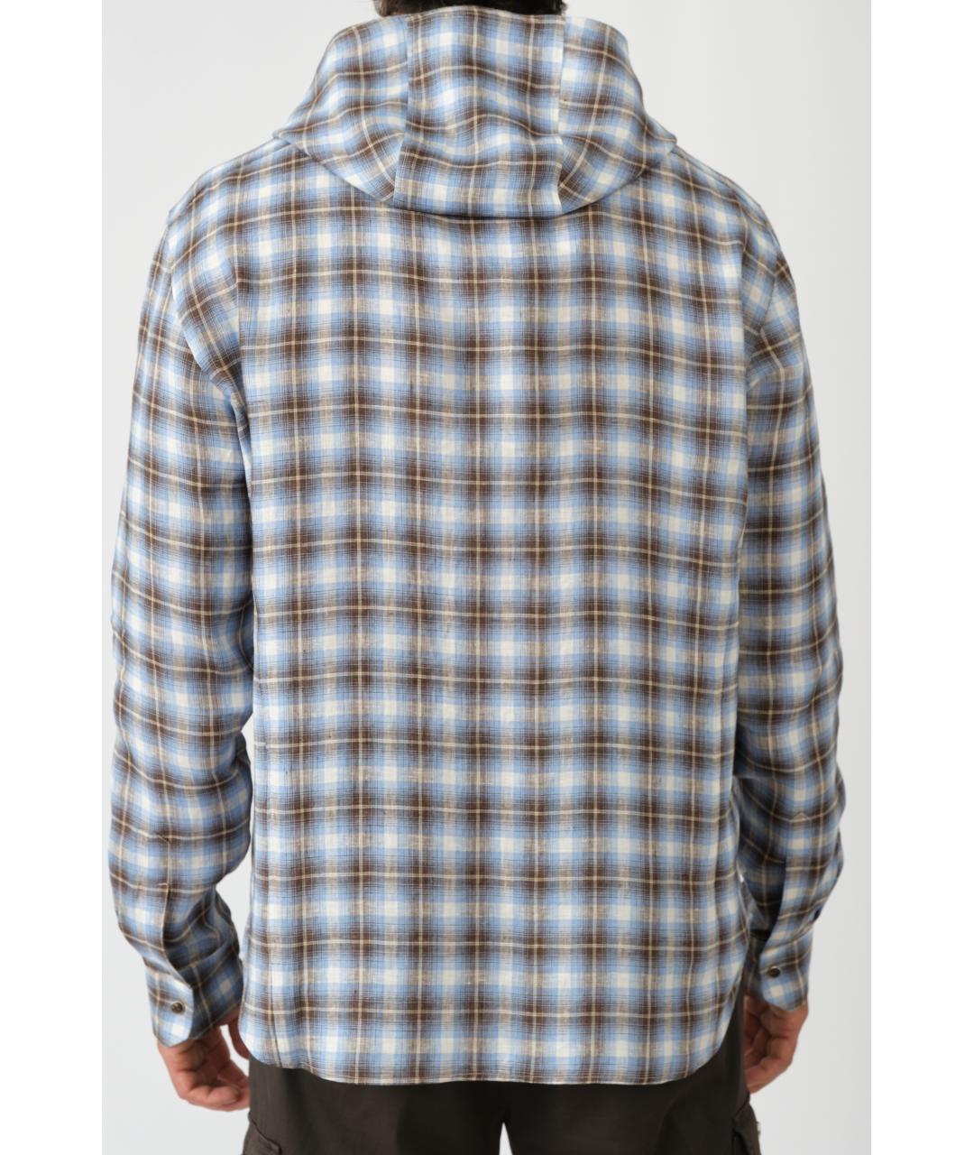 KITON Коричневая льняная кэжуал рубашка, фото 3