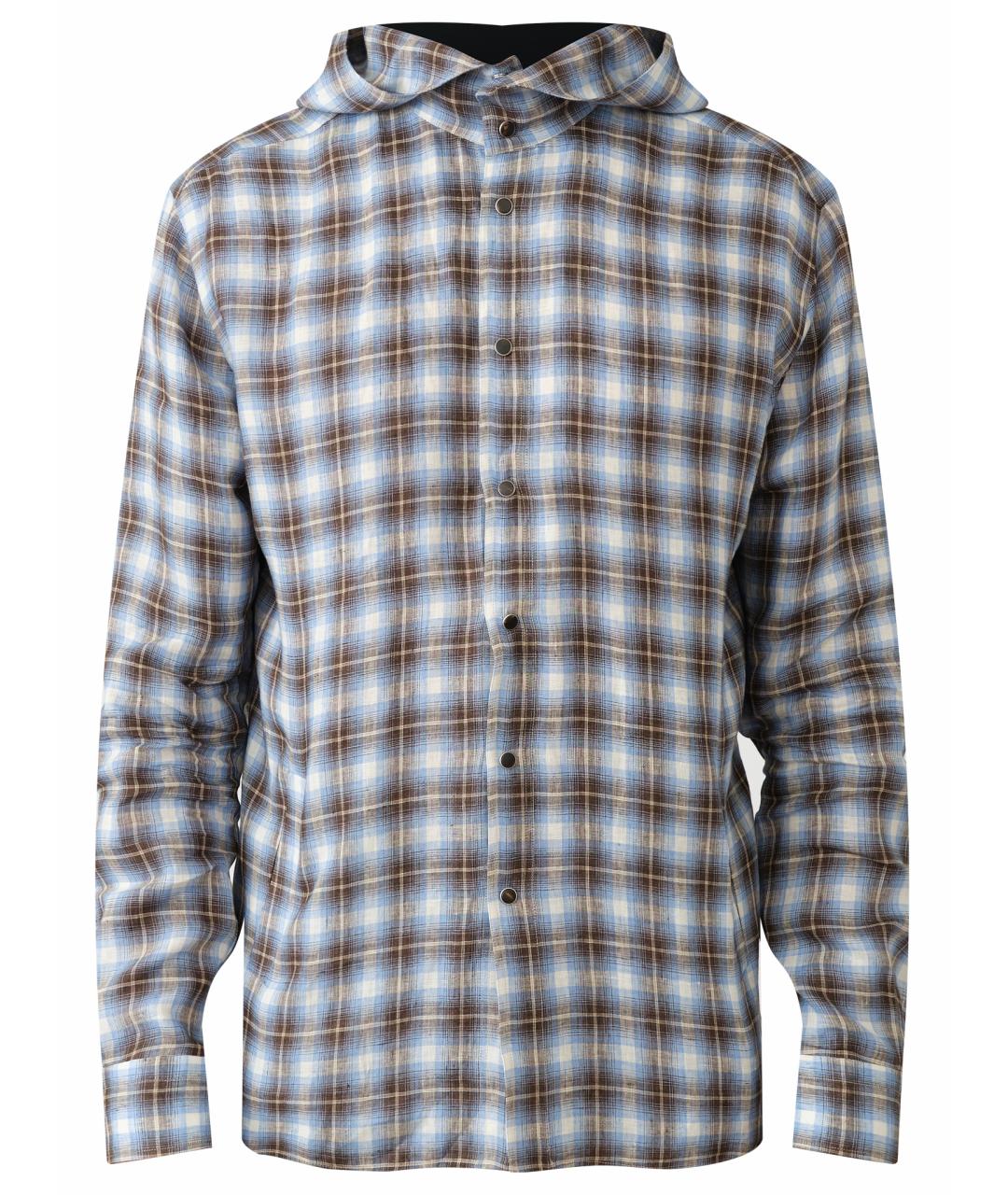 KITON Коричневая льняная кэжуал рубашка, фото 1