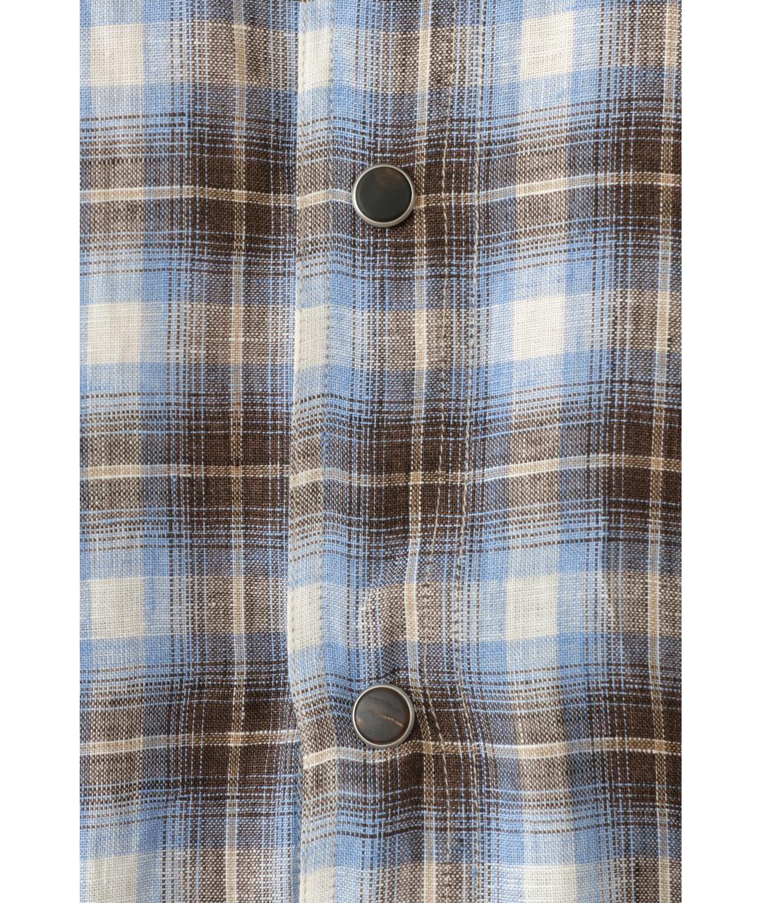 KITON Коричневая льняная кэжуал рубашка, фото 4