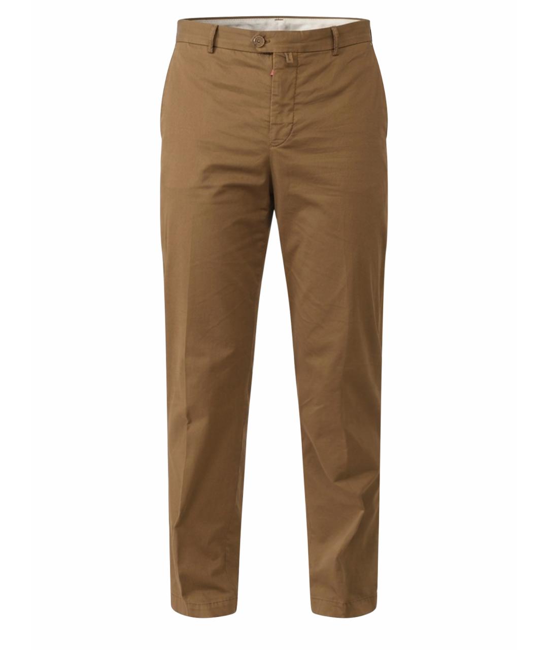 KITON Коричневые хлопковые повседневные брюки, фото 1