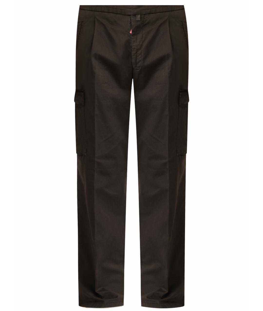 KITON Коричневые хлопковые повседневные брюки, фото 1