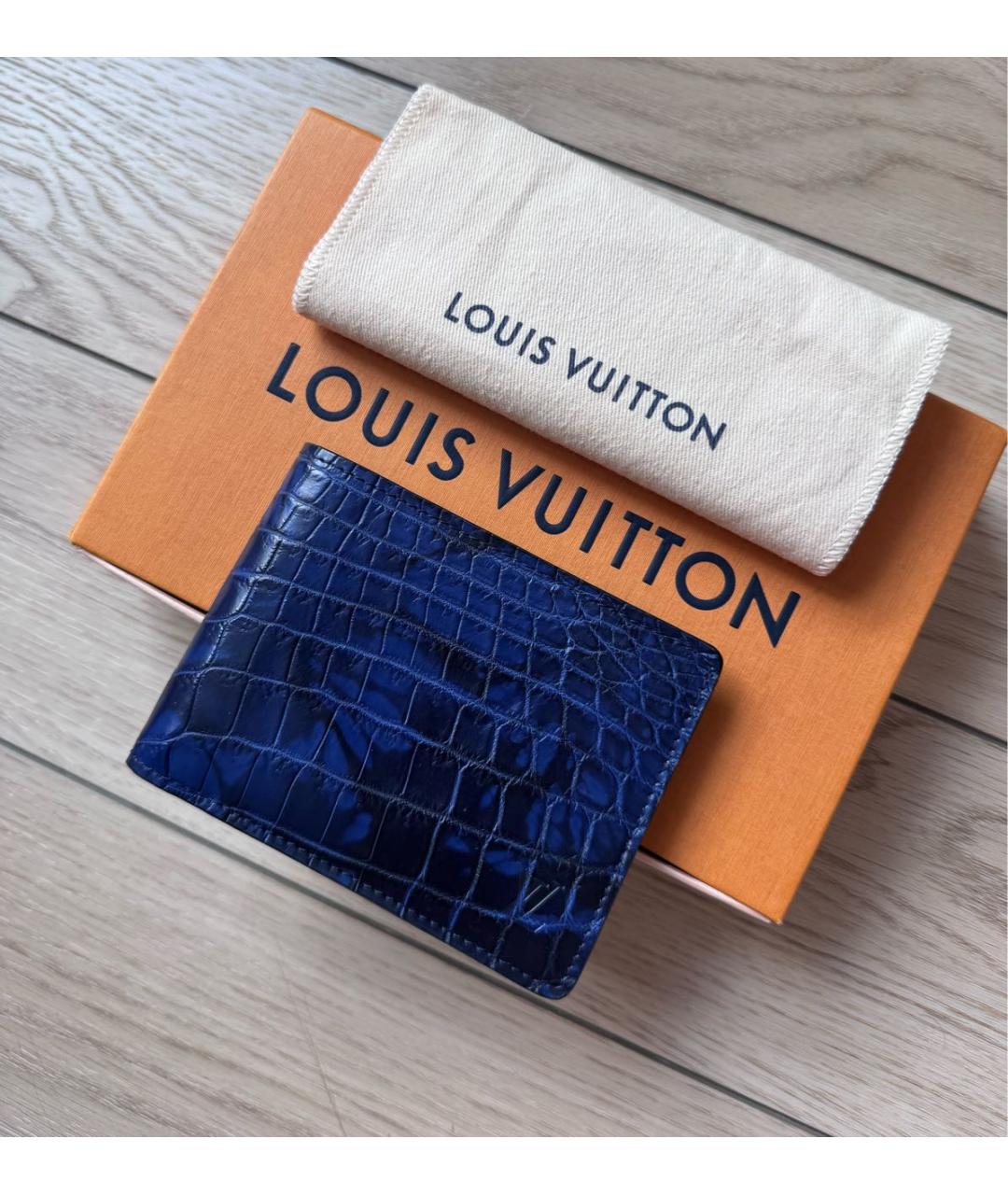 LOUIS VUITTON Темно-синий кошелек из экзотической кожи, фото 2