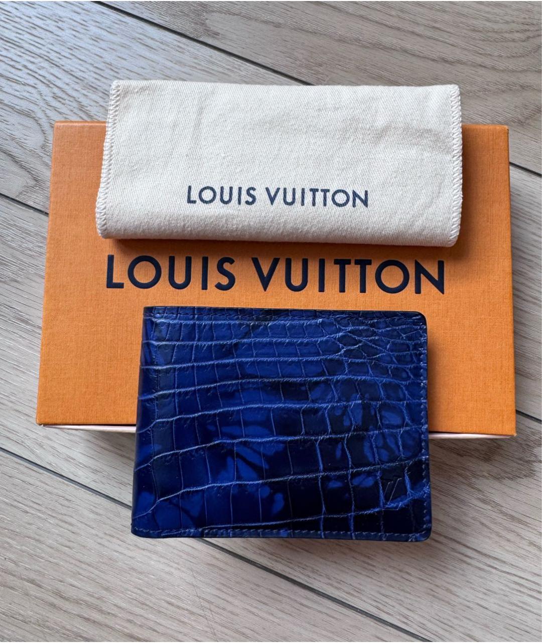 LOUIS VUITTON Темно-синий кошелек из экзотической кожи, фото 9
