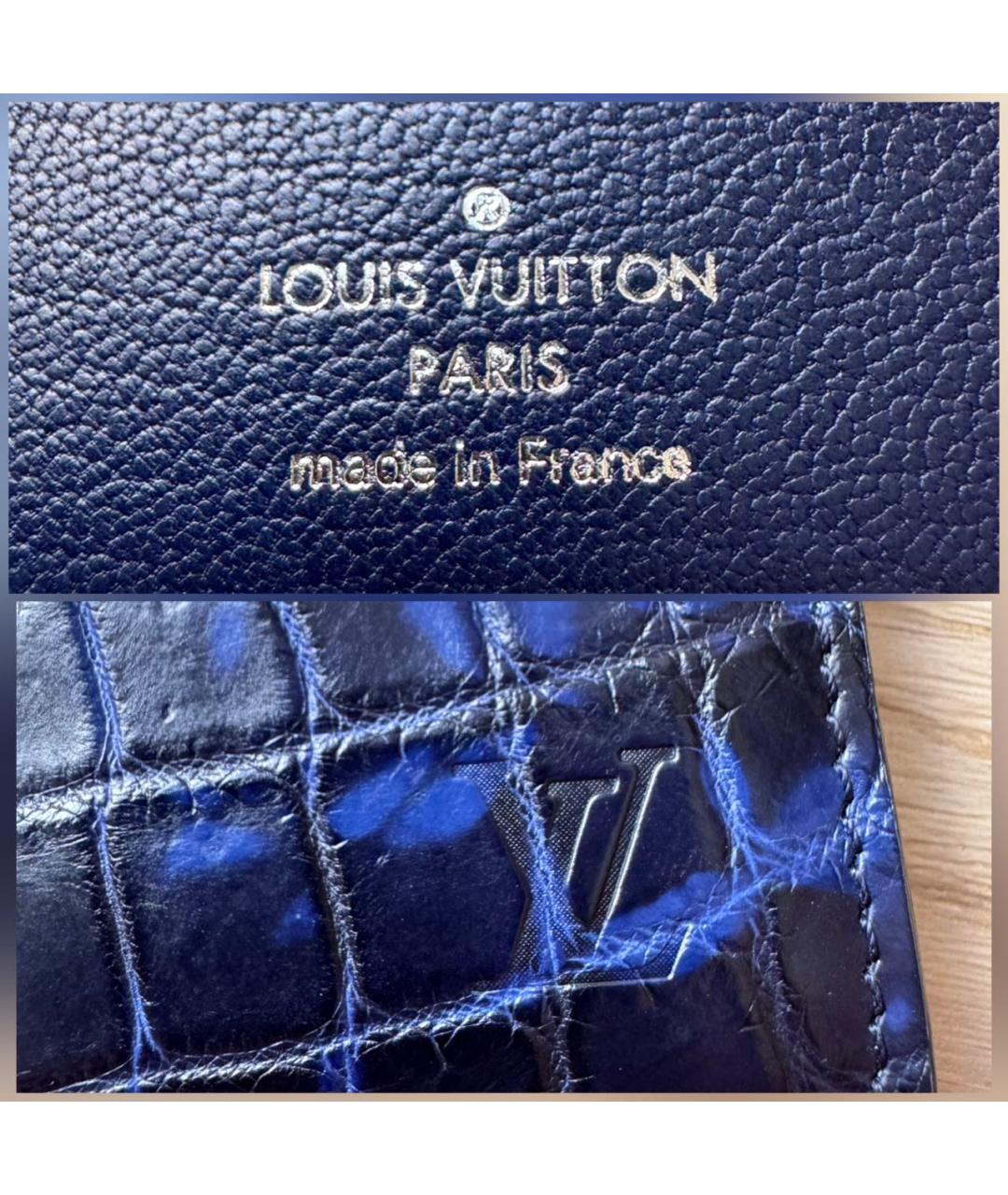 LOUIS VUITTON Темно-синий кошелек из экзотической кожи, фото 8