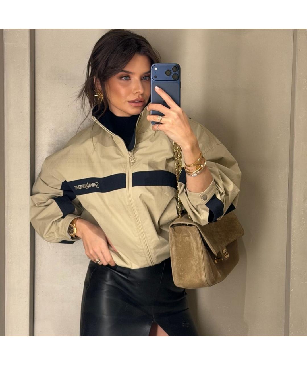 SAINT LAURENT Бежевая куртка, фото 3
