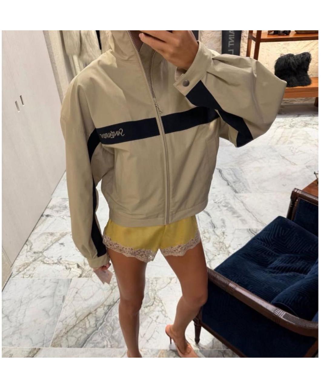 SAINT LAURENT Бежевая куртка, фото 5