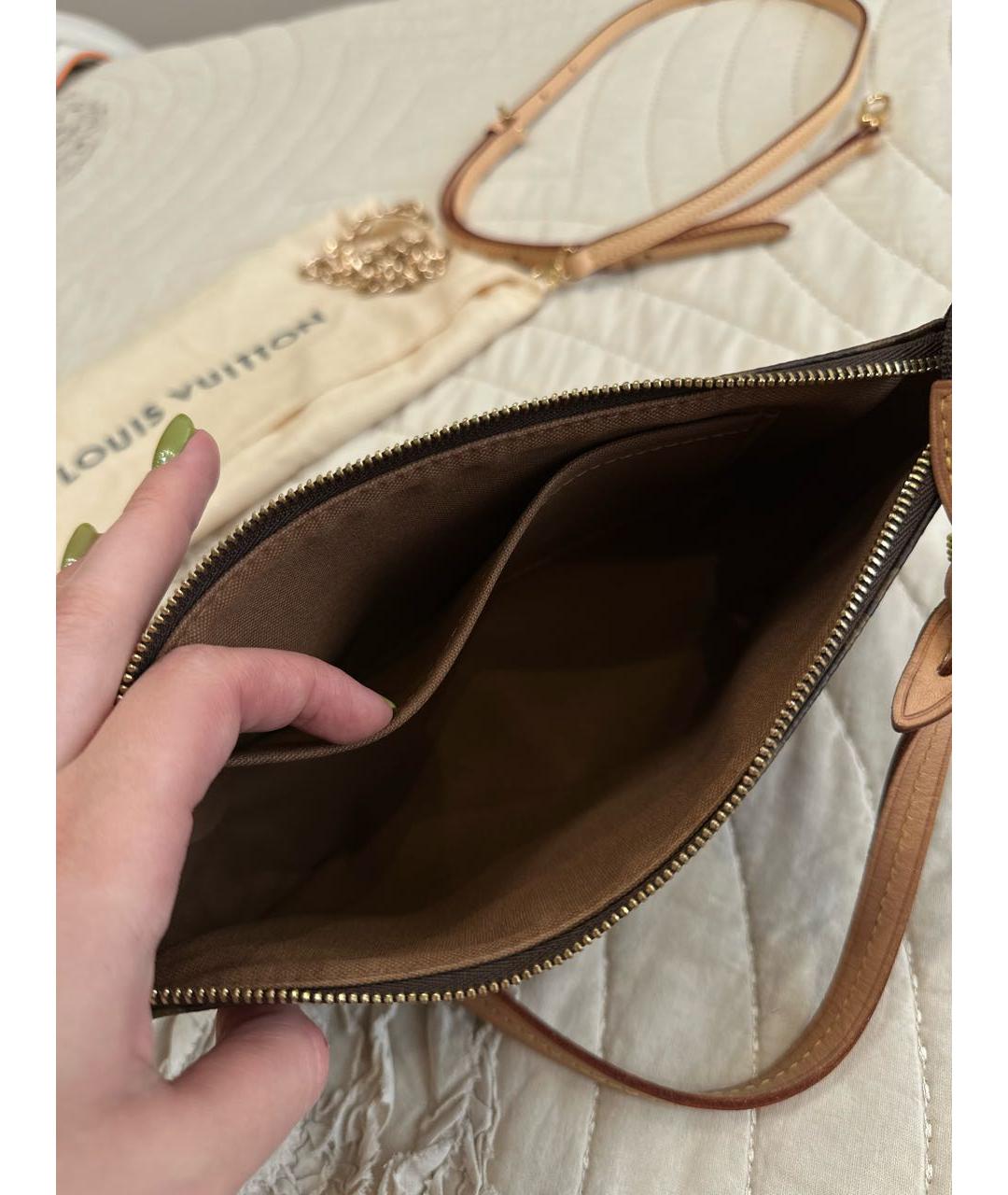 LOUIS VUITTON Коричневая кожаная сумка через плечо, фото 5