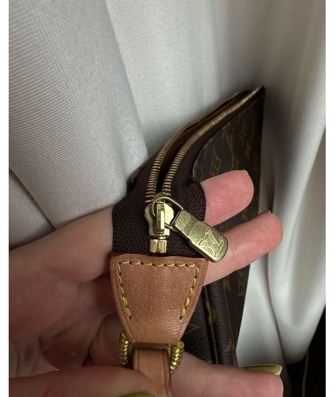 LOUIS VUITTON Коричневая кожаная сумка через плечо, фото 4