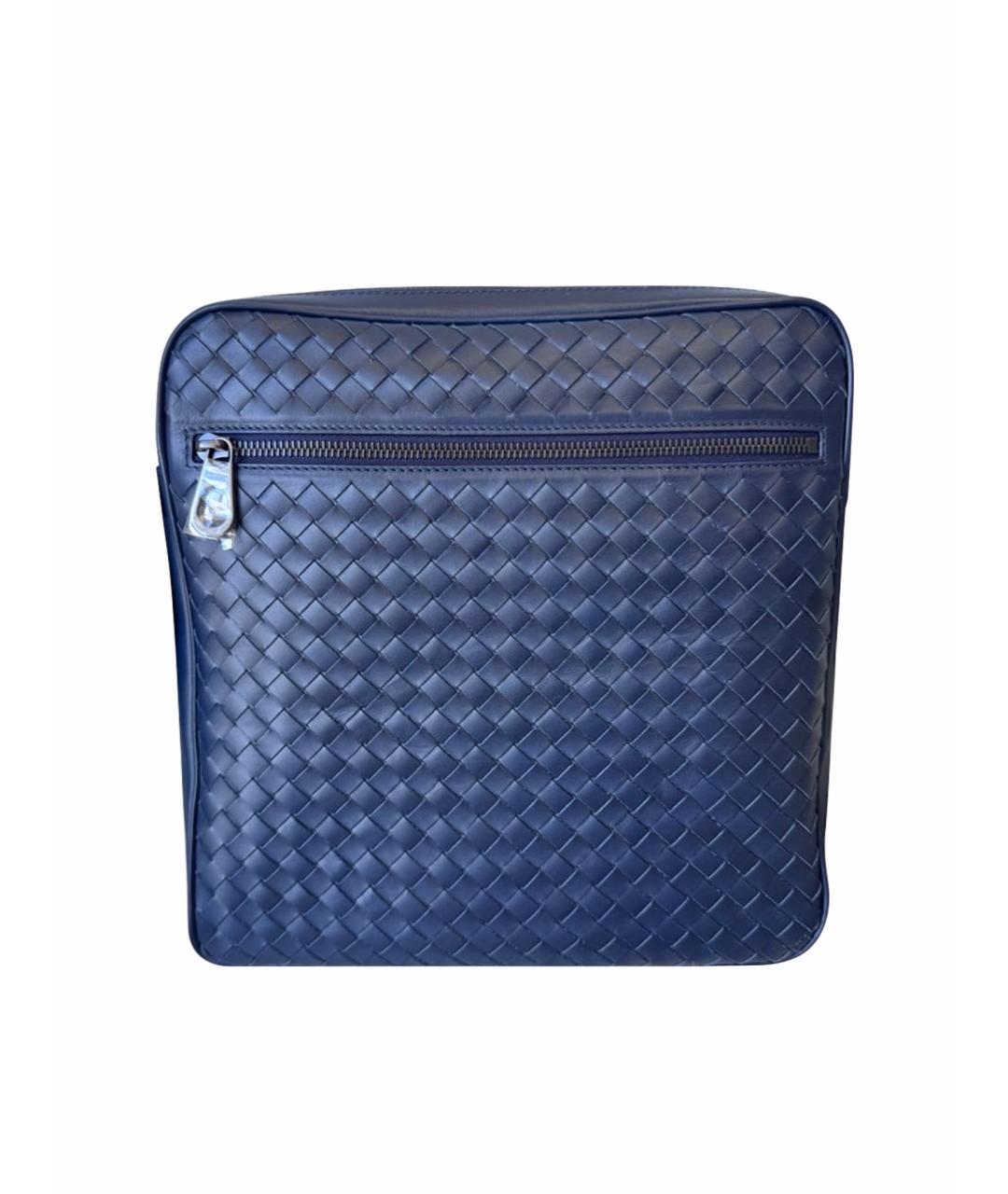 BOTTEGA VENETA Темно-синяя кожаная сумка на плечо, фото 1