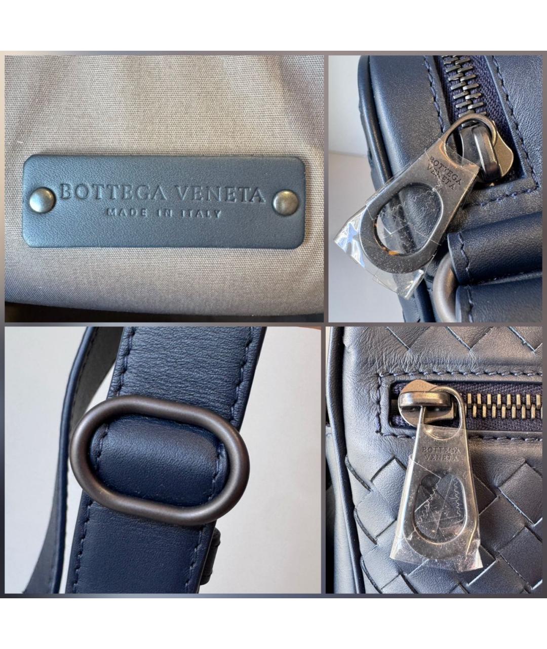 BOTTEGA VENETA Темно-синяя кожаная сумка на плечо, фото 8