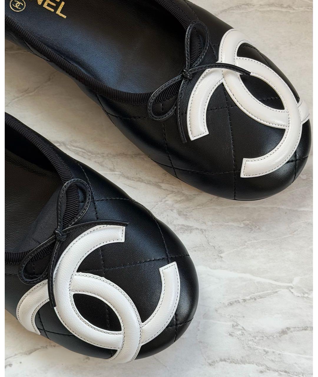 CHANEL Черные кожаные балетки, фото 4