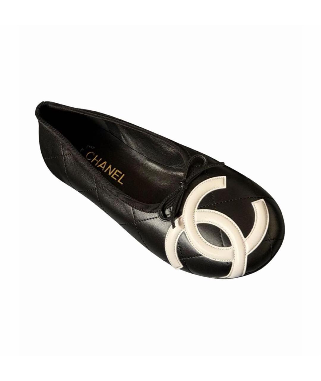 CHANEL Черные кожаные балетки, фото 7