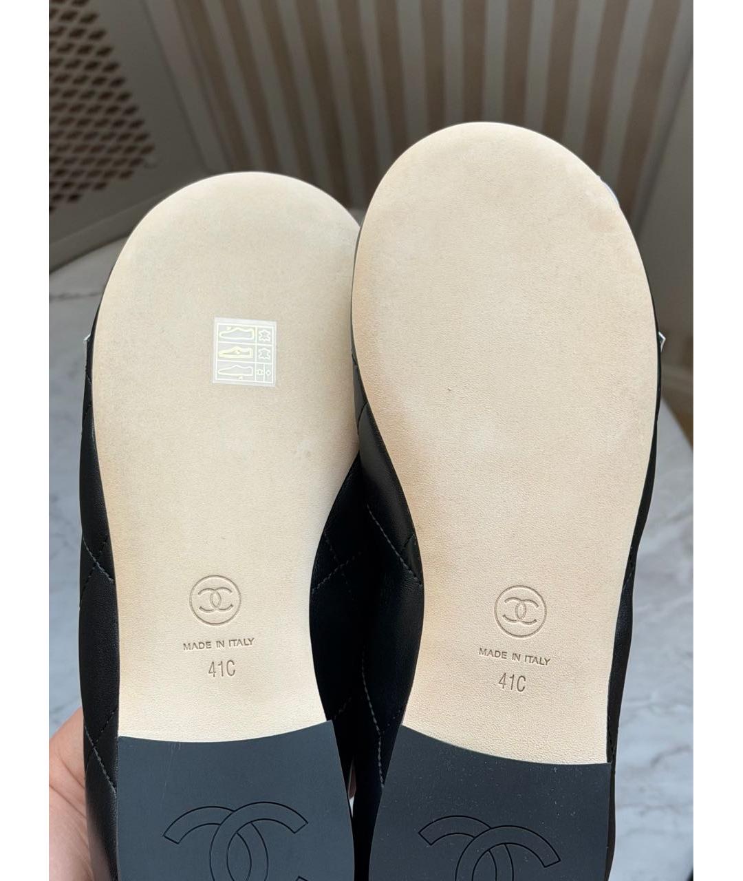 CHANEL Черные кожаные балетки, фото 5
