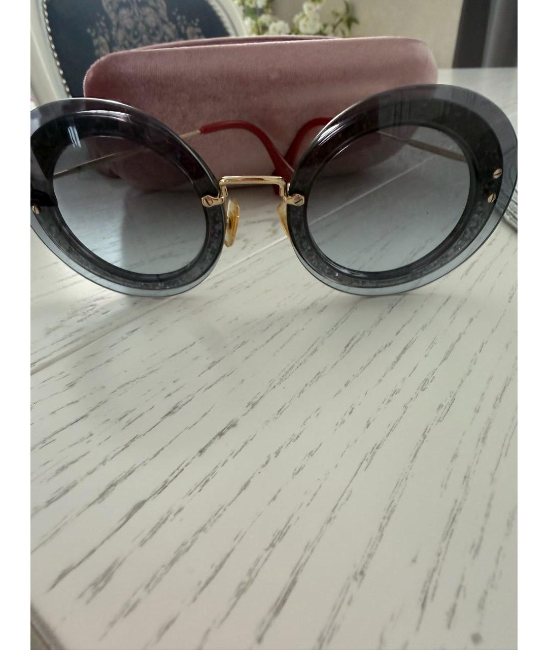MIU MIU Серые металлические солнцезащитные очки, фото 2