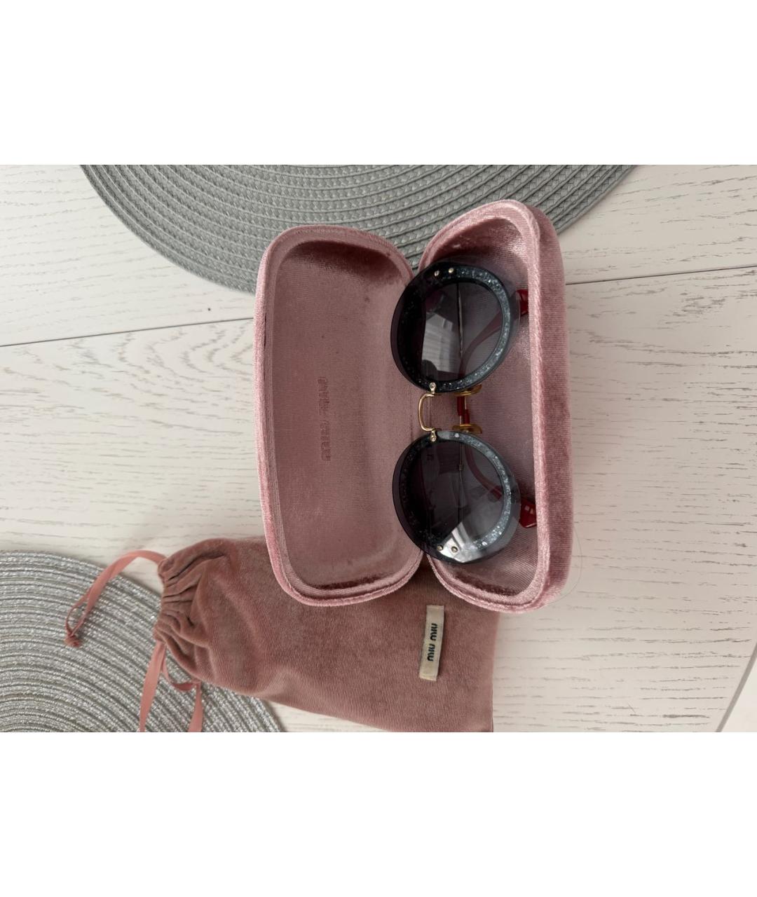 MIU MIU Серые металлические солнцезащитные очки, фото 5