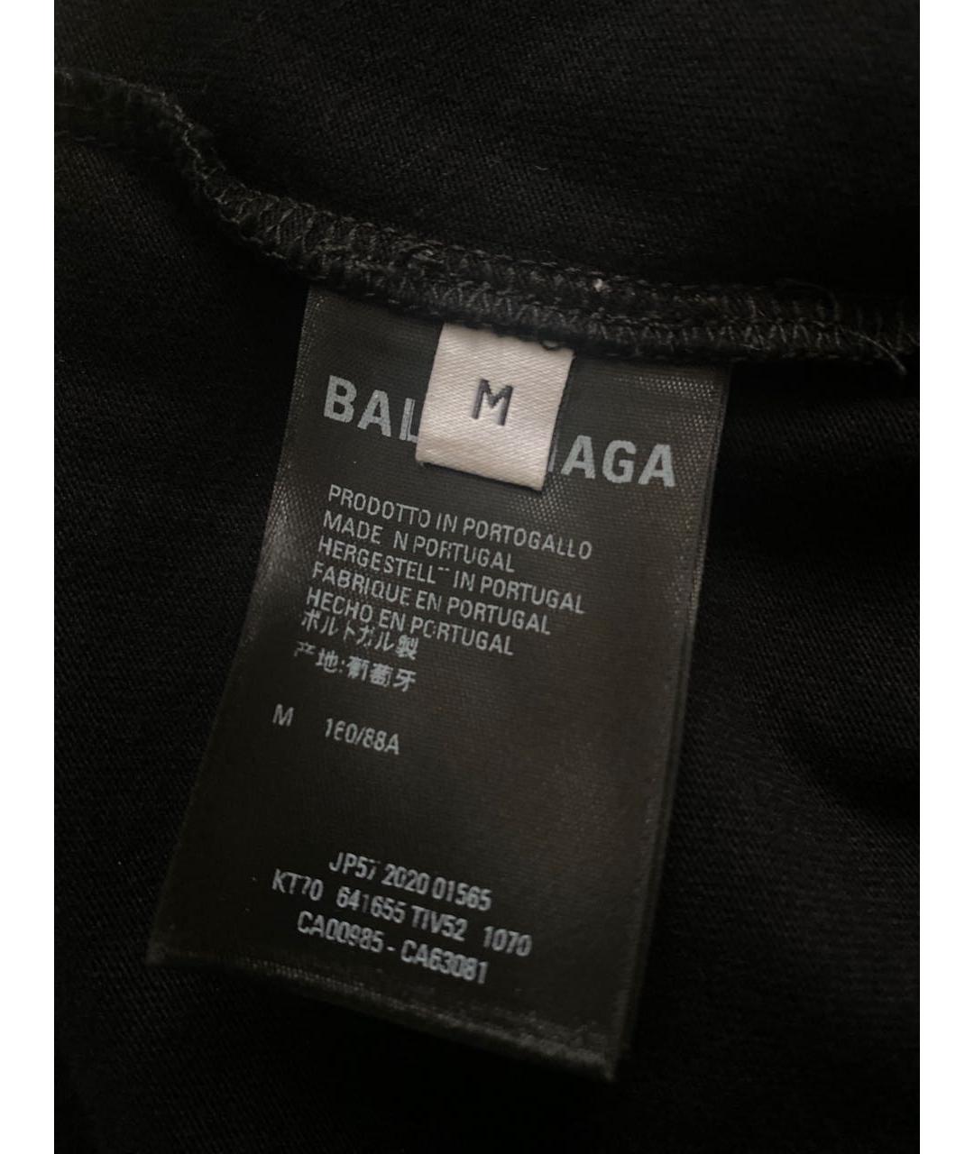 BALENCIAGA Черная хлопковая футболка, фото 4