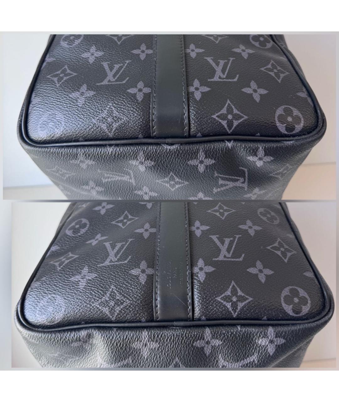 LOUIS VUITTON Черная кожаная дорожная/спортивная сумка, фото 8