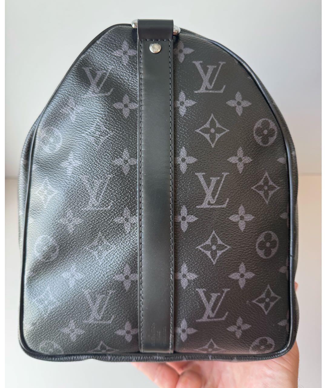 LOUIS VUITTON Черная кожаная дорожная/спортивная сумка, фото 5
