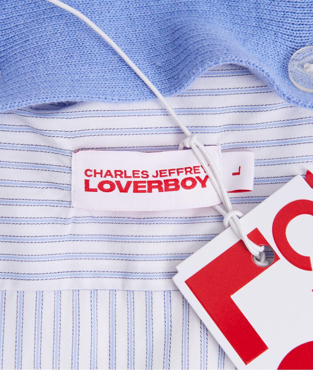 CHARLES JEFFREY LOVERBOY Голубая хлопковая кэжуал рубашка, фото 3