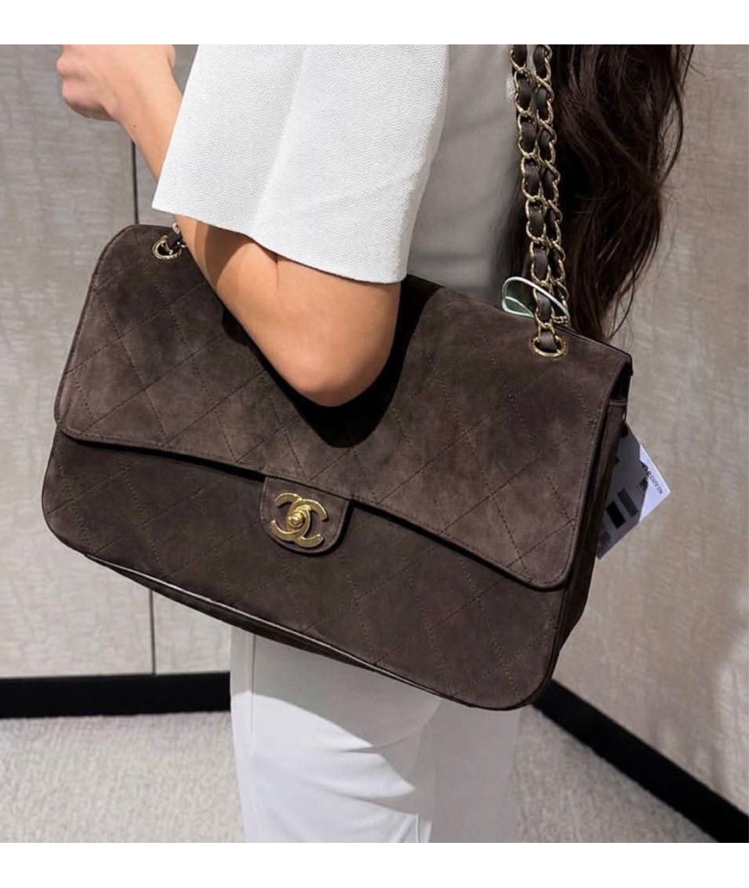 CHANEL Коричневая замшевая сумка через плечо, фото 3