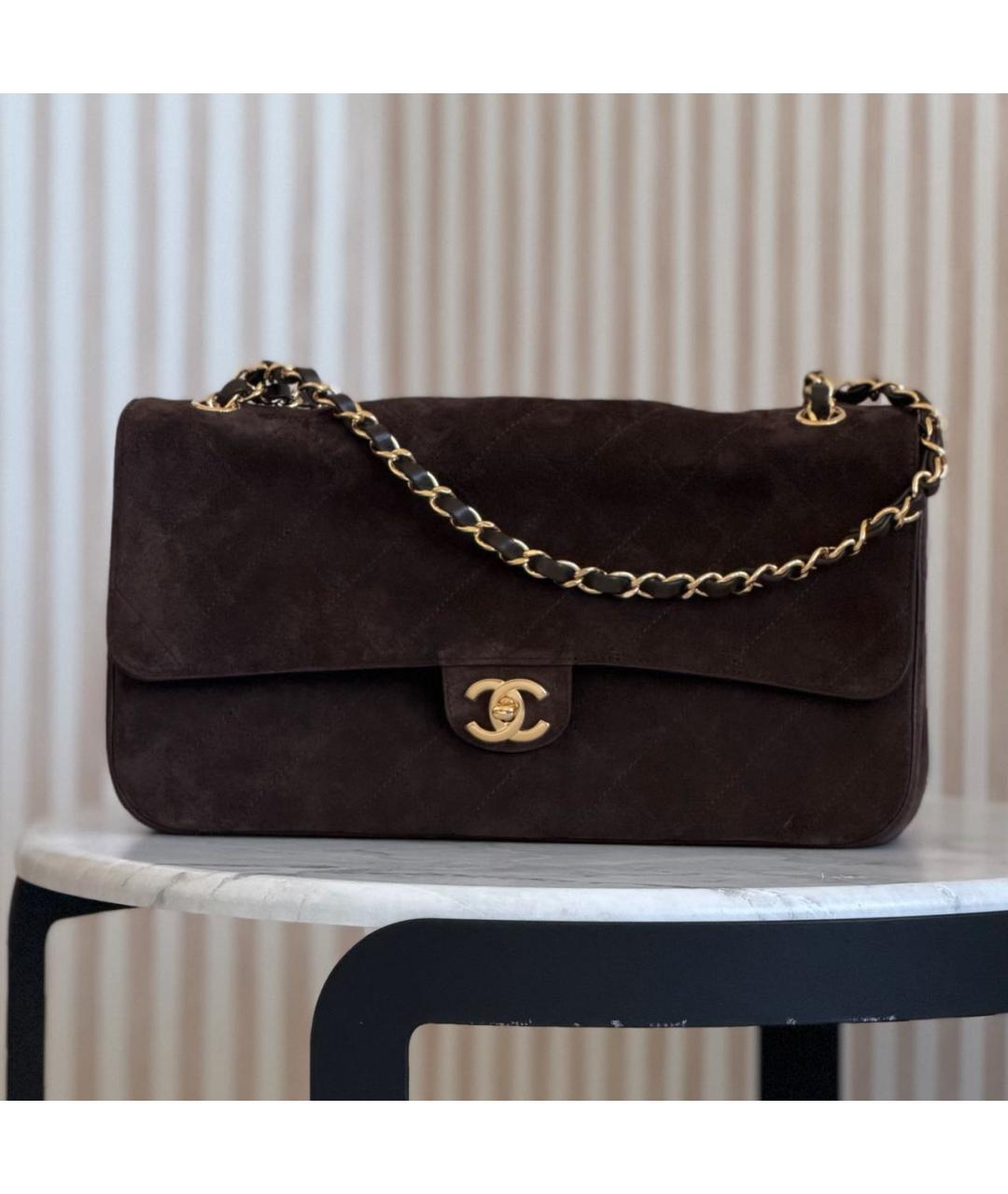 CHANEL Коричневая замшевая сумка через плечо, фото 2