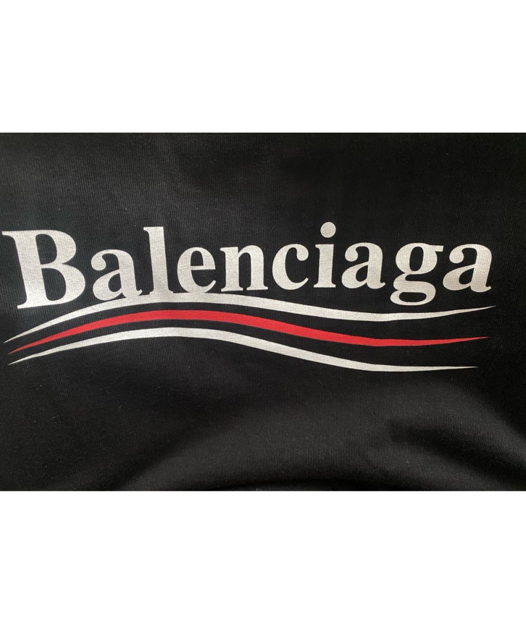 BALENCIAGA Черная хлопковая футболка, фото 7