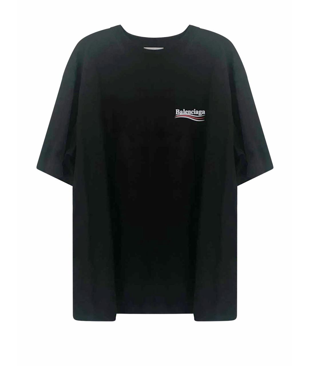 BALENCIAGA Черная хлопковая футболка, фото 1
