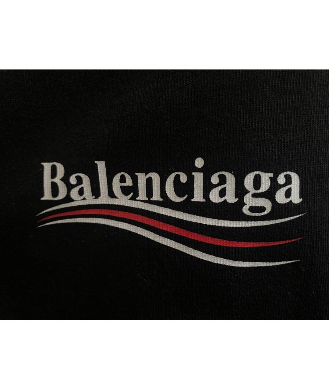 BALENCIAGA Черная хлопковая футболка, фото 6