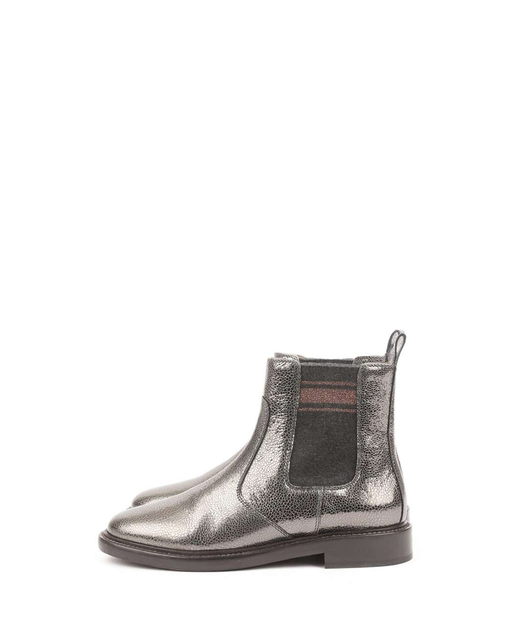 BRUNELLO CUCINELLI Серебряные кожаные ботинки, фото 5