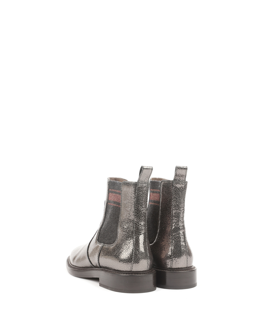 BRUNELLO CUCINELLI Серебряные кожаные ботинки, фото 3