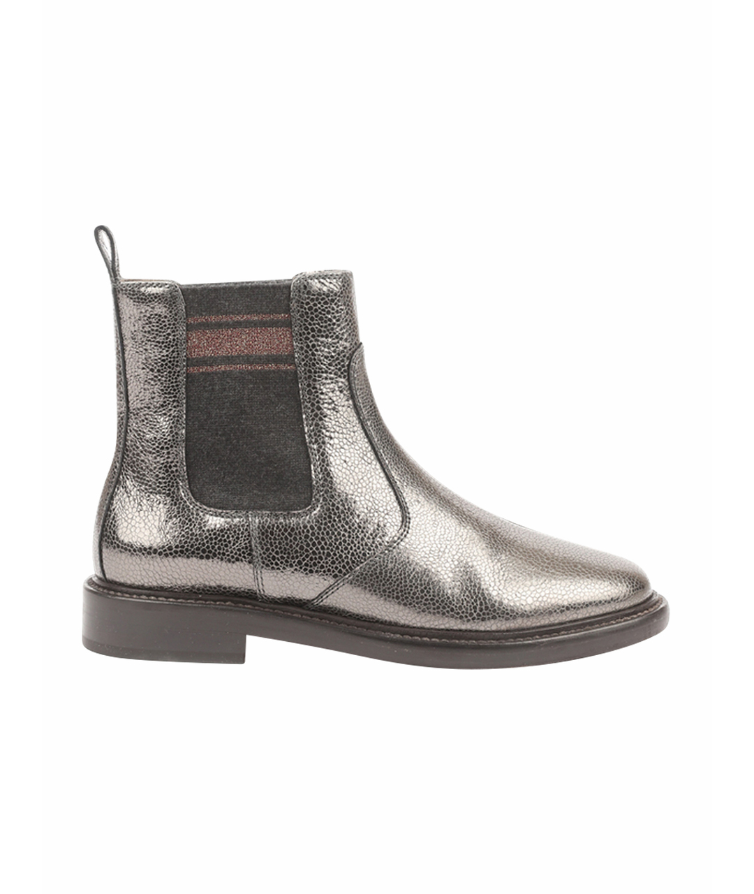 BRUNELLO CUCINELLI Серебряные кожаные ботинки, фото 1