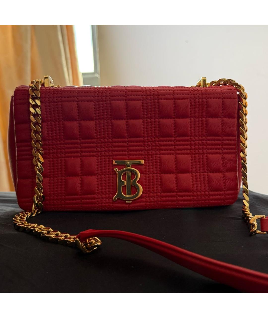 BURBERRY Красная кожаная сумка через плечо, фото 6