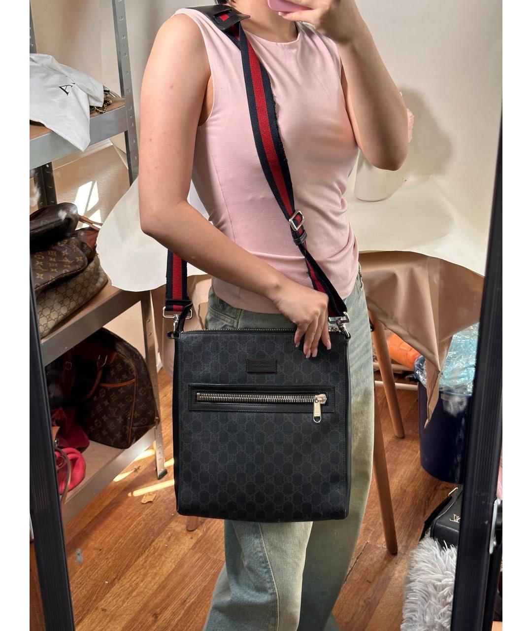 GUCCI Черная кожаная сумка на плечо, фото 3