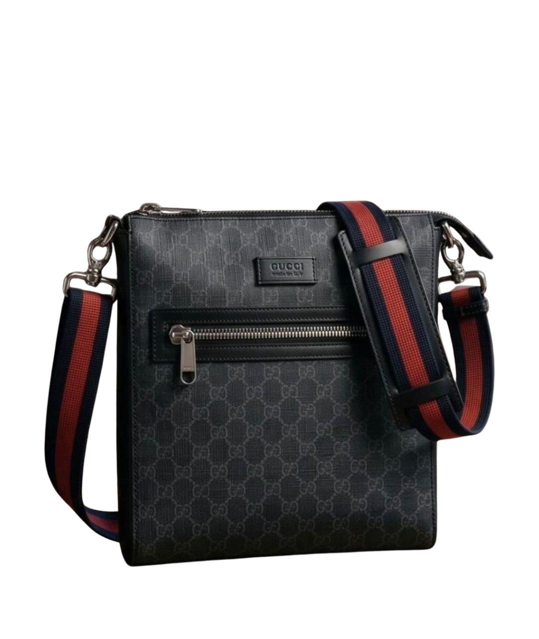 GUCCI Черная кожаная сумка на плечо, фото 1
