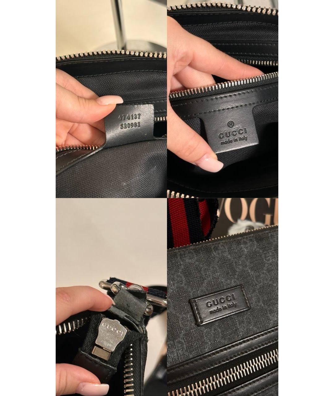 GUCCI Черная кожаная сумка на плечо, фото 4