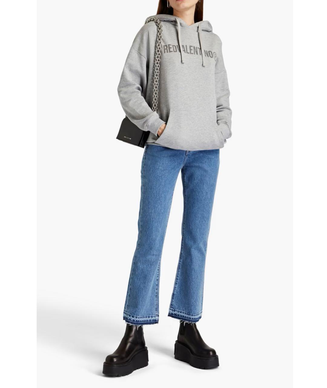 RED VALENTINO Голубые хлопковые прямые джинсы, фото 7