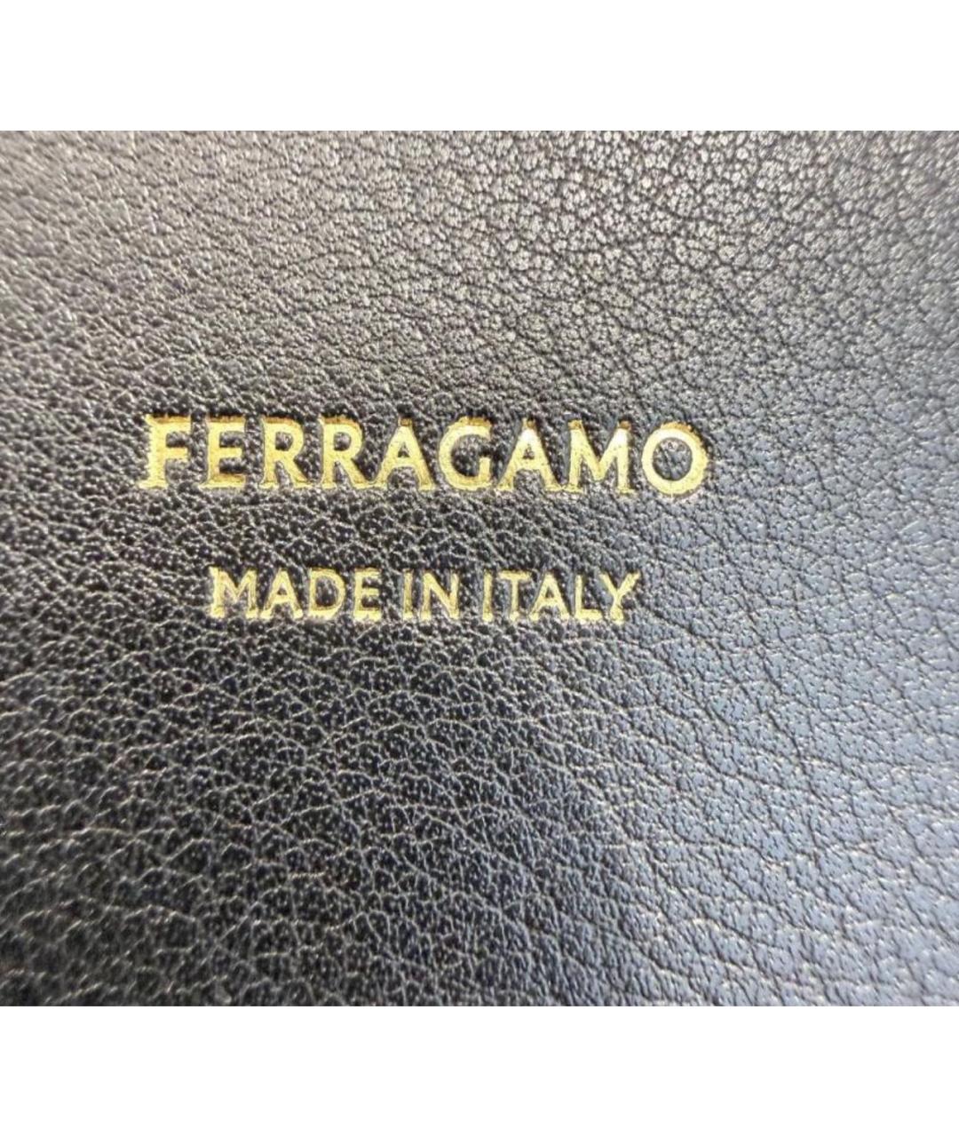 FERRAGAMO Черная кожаная сумка тоут, фото 5