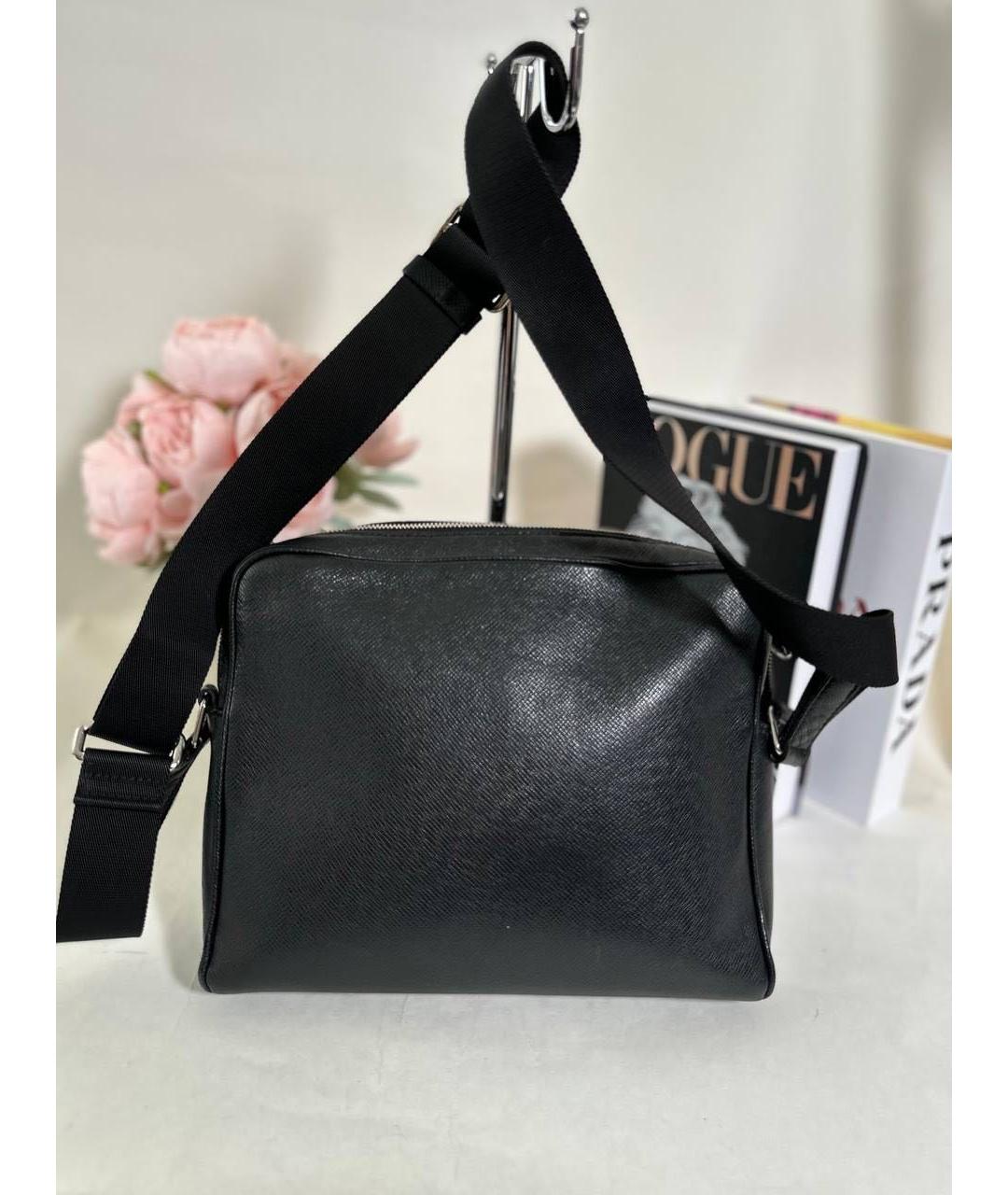 LOUIS VUITTON Черная кожаная сумка на плечо, фото 2
