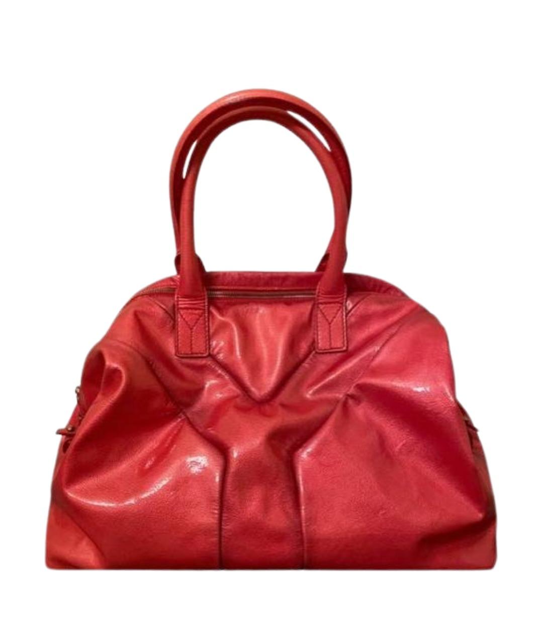 SAINT LAURENT Розовая сумка тоут из лакированной кожи, фото 1